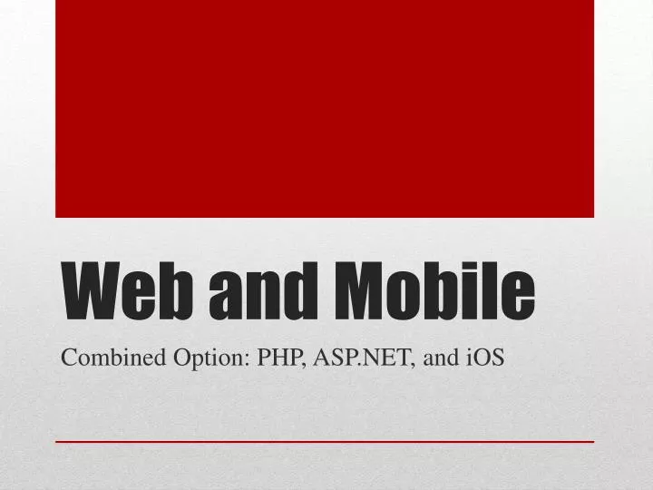 web and mobile
