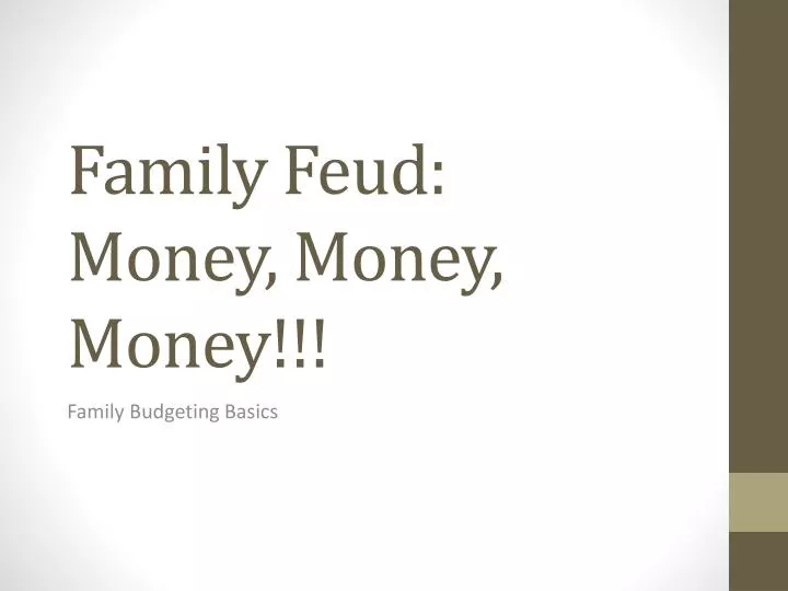 family feud money money money