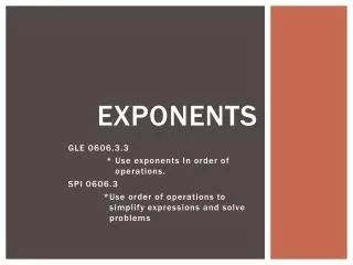 exponents