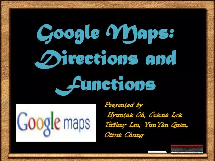 google maps directions and functions