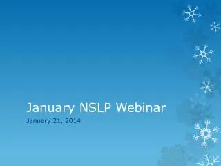 January NSLP Webinar