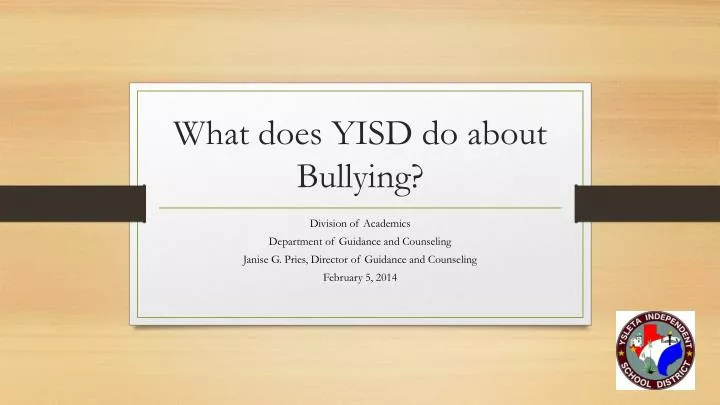 what does yisd do about bullying
