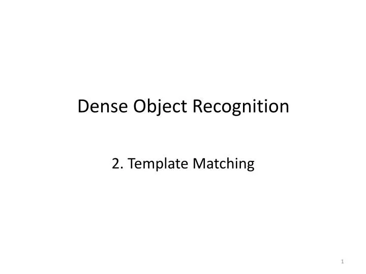 dense object recognition