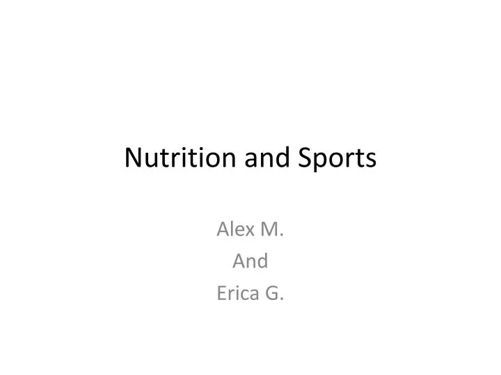nutrition and sports