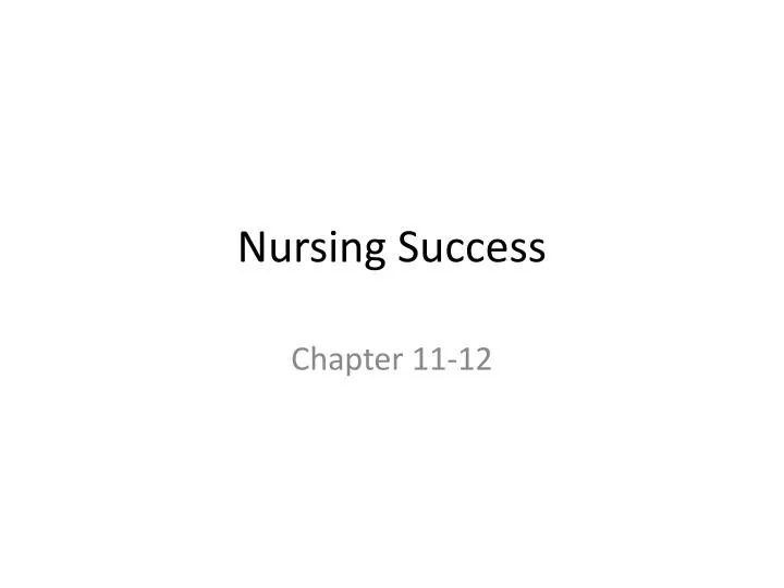 nursing success