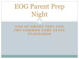 EOG Parent Prep Night