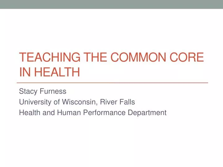 teaching the common core in health
