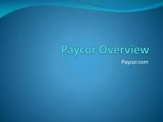 Paycor Overview