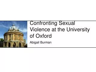 Confronting Sexual Violence at the University of Oxford