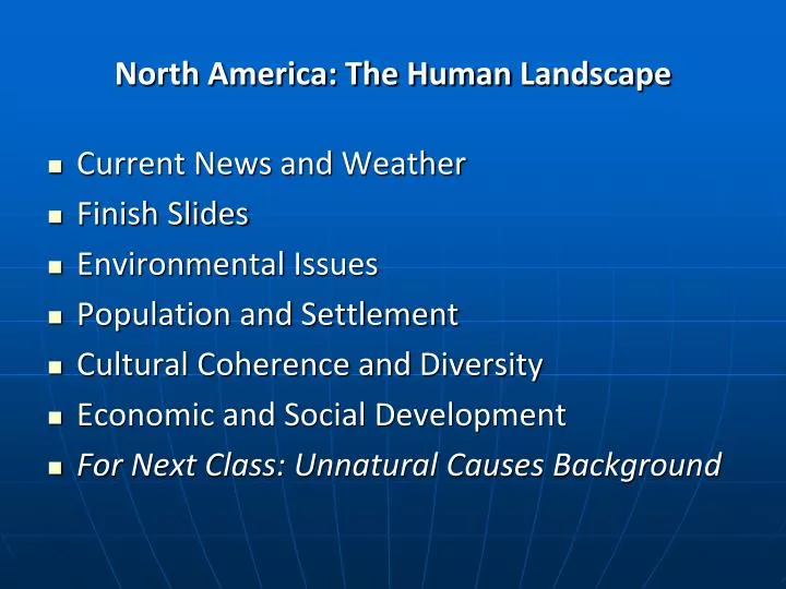 north america the human landscape