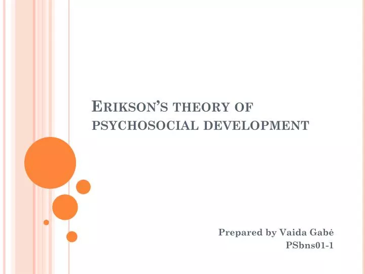 erikson s theory of psychosocial development
