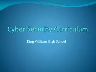 Cyber Security Curriculum