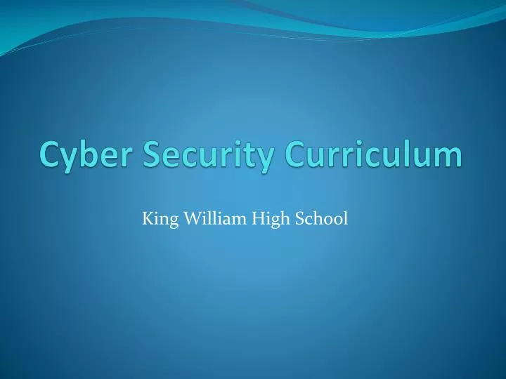 cyber security curriculum