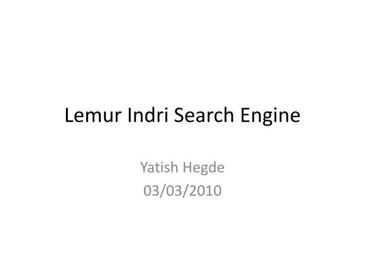 lemur indri search engine