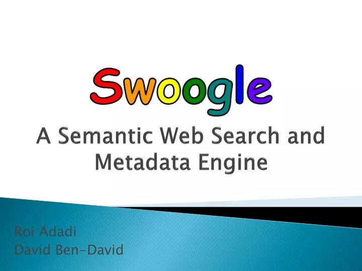 a semantic web search and metadata engine