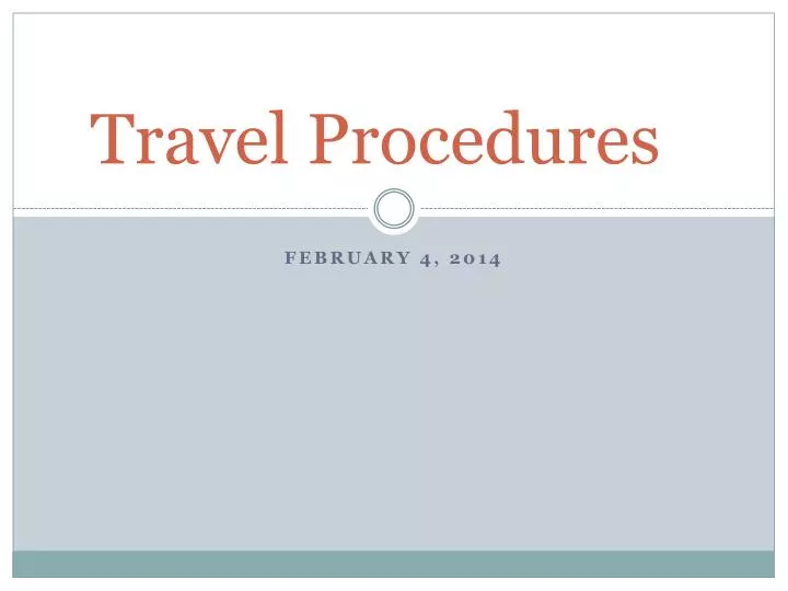 travel procedures