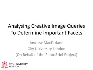 Analysing Creative Image Queries To Determine Important Facets