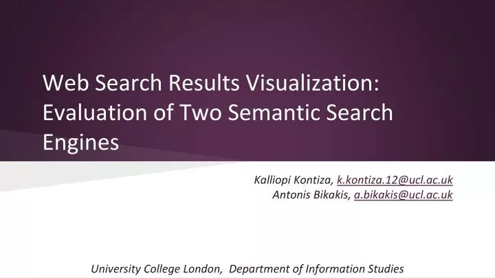 web search results visualization evaluation of two semantic search engines