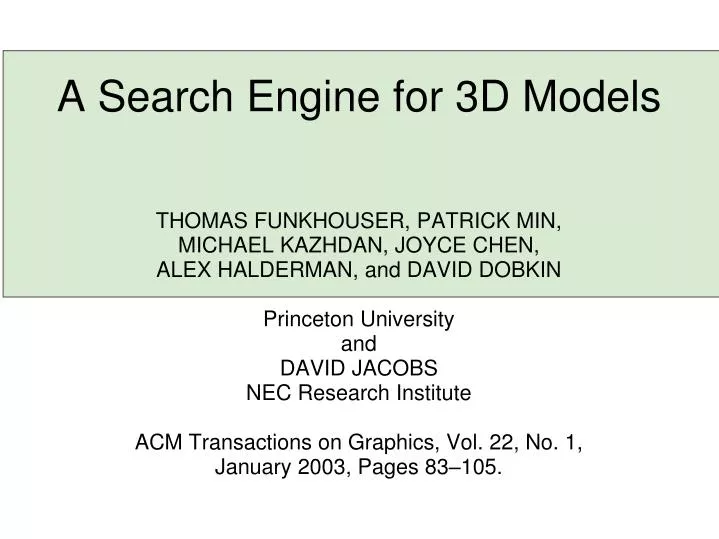 a search engine for 3d models