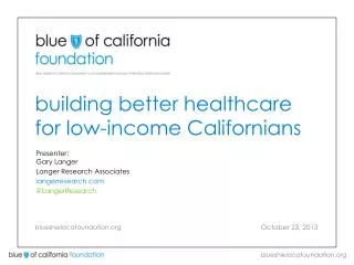 building better healthcare for low-income Californians