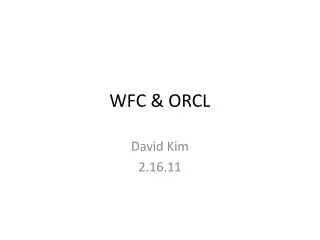 WFC &amp; ORCL