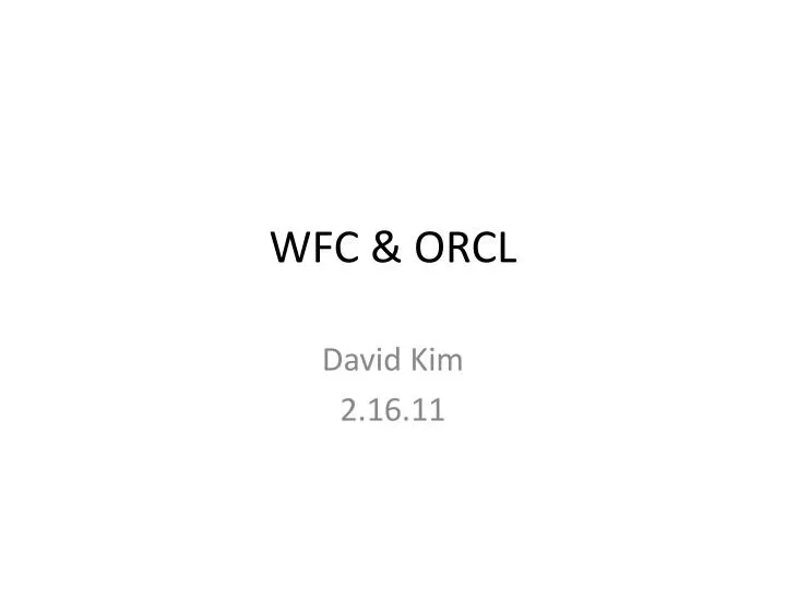 wfc orcl