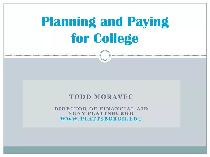 planning and paying for college