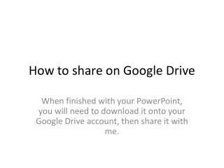 How to share on Google Drive