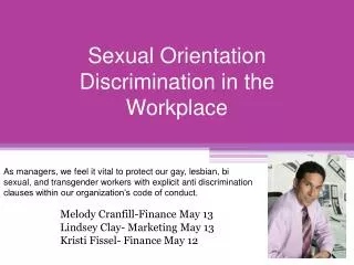Sexual Orientation Discrimination in the Workplace