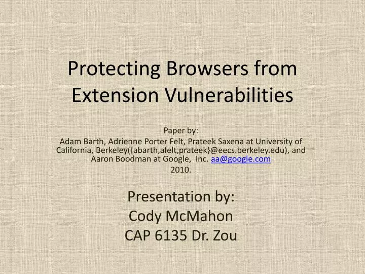 protecting browsers from extension vulnerabilities