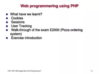 Web programmering using PHP
