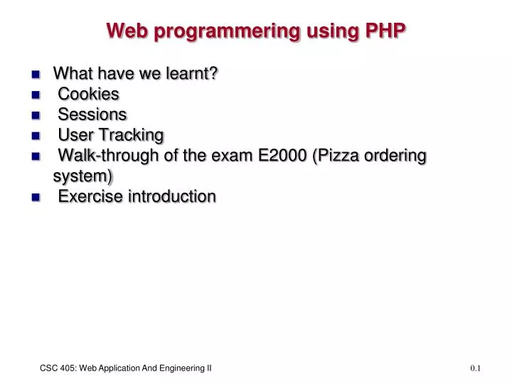 web programmering using php