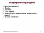 Web programmering using PHP