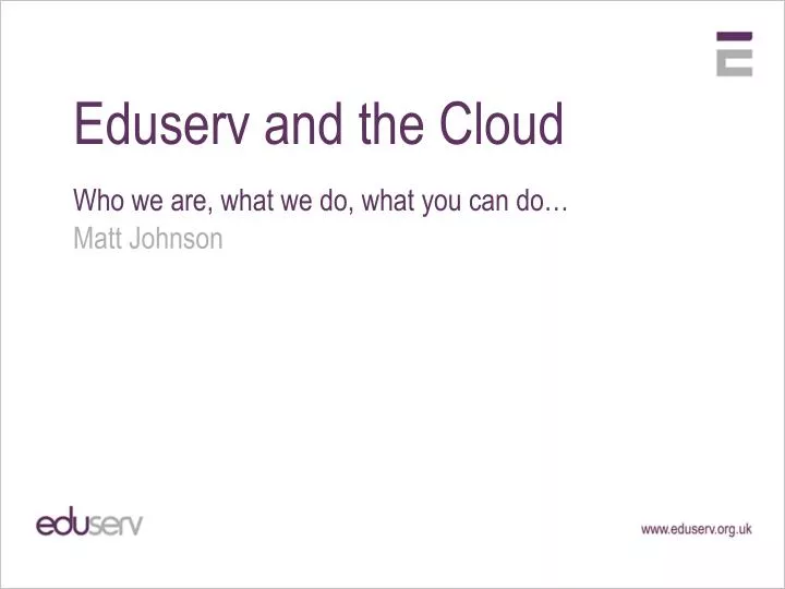 eduserv and the cloud