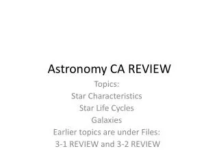Astronomy CA REVIEW