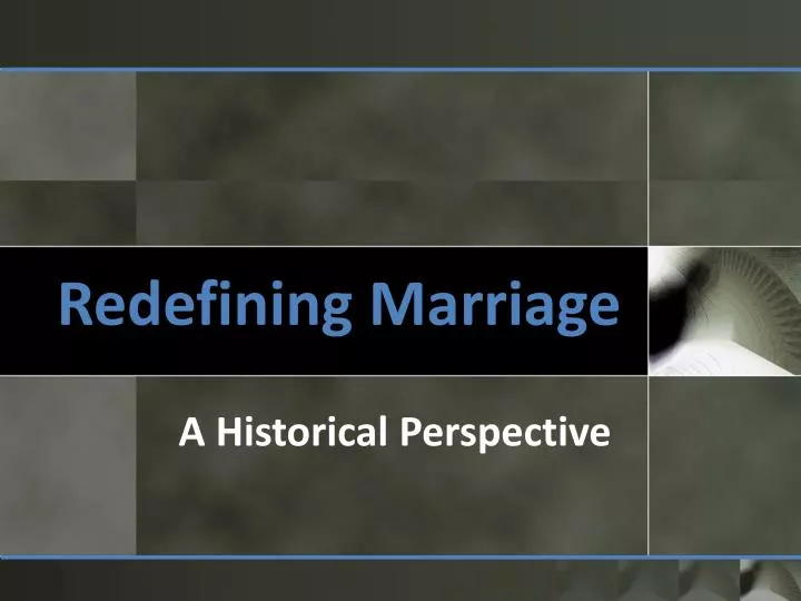 redefining marriage