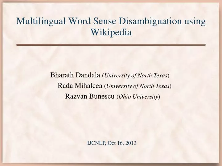 multilingual word sense disambiguation using wikipedia