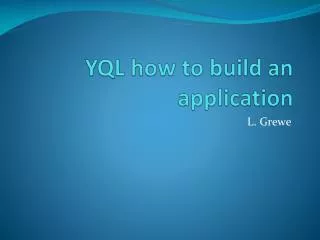 YQL how to build an application