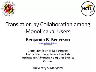 Translation by Collaboration among Monolingual Users