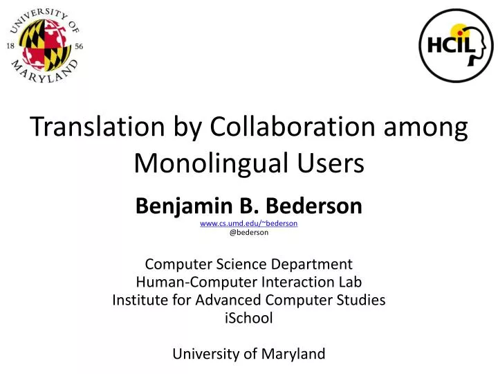 translation by collaboration among monolingual users