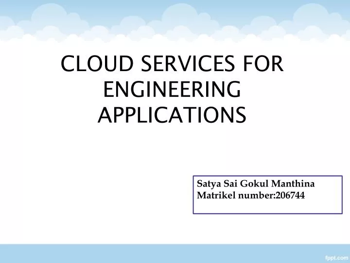 cloud services for engineering applications