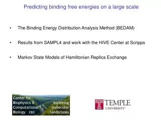 Predicting binding free energies on a large scale
