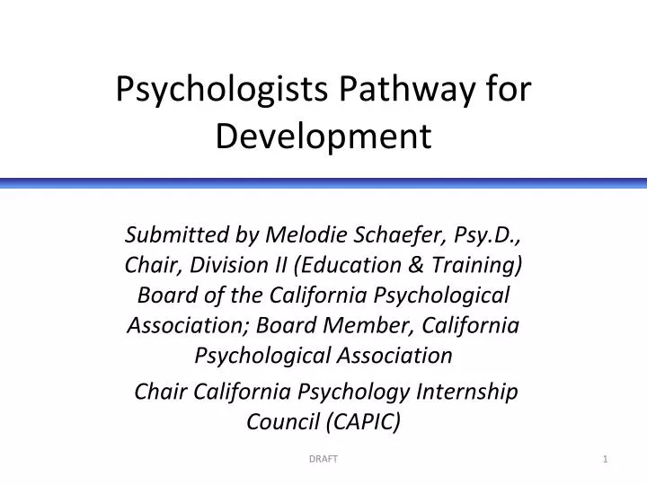 psychologists pathway for development