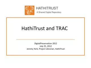 HathiTrust and TRAC