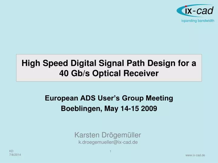high speed digital signal path design for a 40 gb s optical receiver