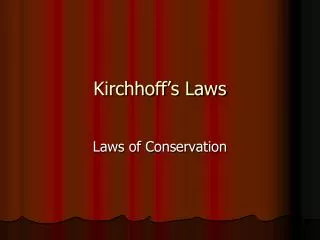 kirchhoff s laws