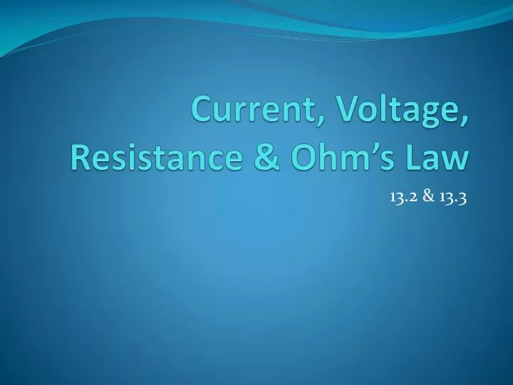 current voltage resistance ohm s law