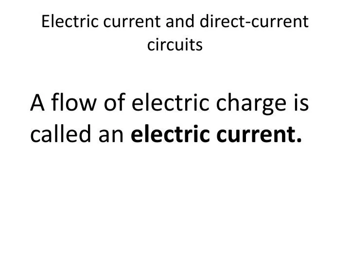 electric current and direct current circuits