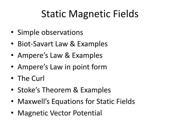 static magnetic fields