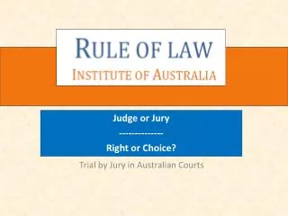 Trial by Jury in Australian Courts